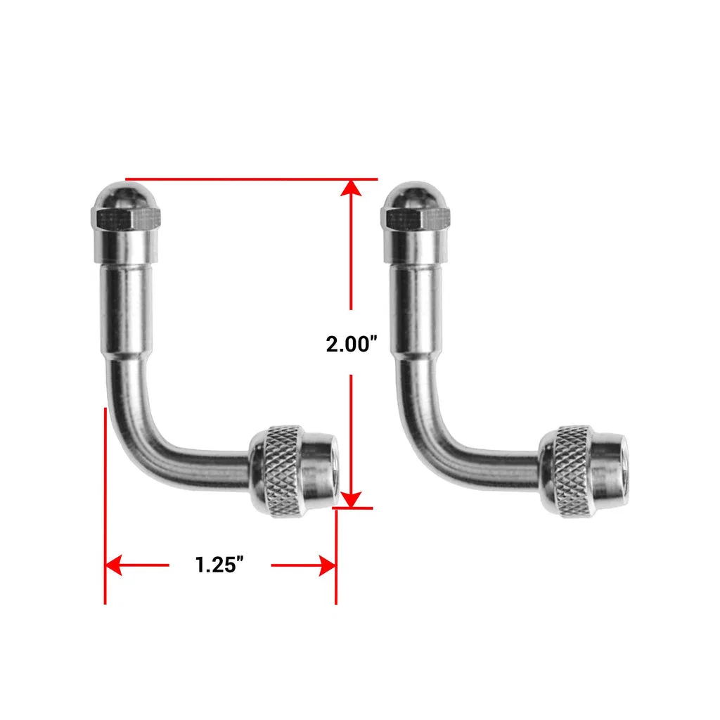 18090 – PACIFIC DUAL Valve Stem Extension, Use With Inner Wheels And Outer Wheels 90 Degree Stainless Steel With Caps...